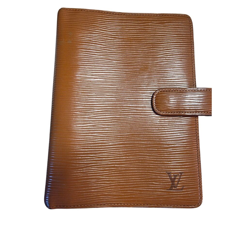 LV Louis Vuitton Brown Epi Leather MM Agenda